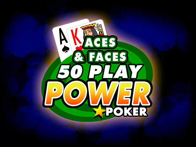 Aces and Faces - 50 Play Power Poker Video Poker  (Microgaming)